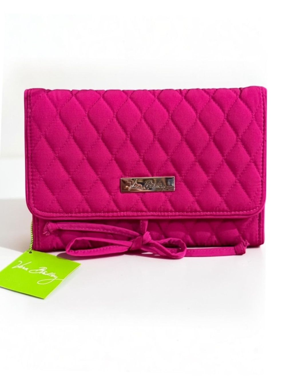 Vera Bradley All Wrapped Up Jewelry Roll Travel Case in Magenta/Fuchsia NWT